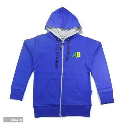 Feel plus Kids Hoodies Zipper Sweat Shirt (FP4041) (9-10 Years, Royal Blue)