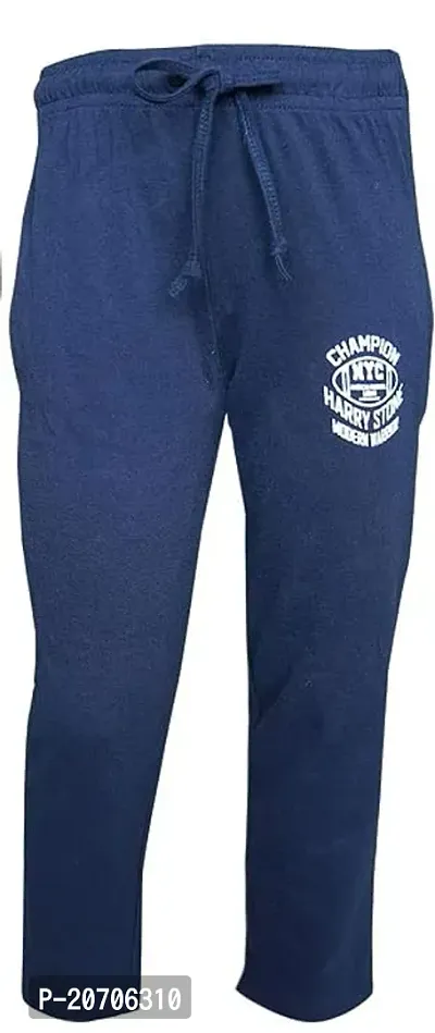 Elegant Blue Cotton Self Pattern Trousers For Boys