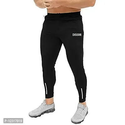 Black Polyester Track Pants For Men-thumb0