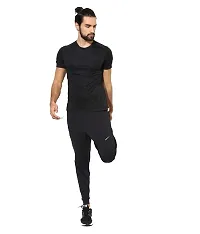 Dissmi® Men's 100% Stretchable Lower for Gym-Workout | Yoga | Sports | Running Fabric with 2 Side Zipper Pockets Black - Medium-thumb3