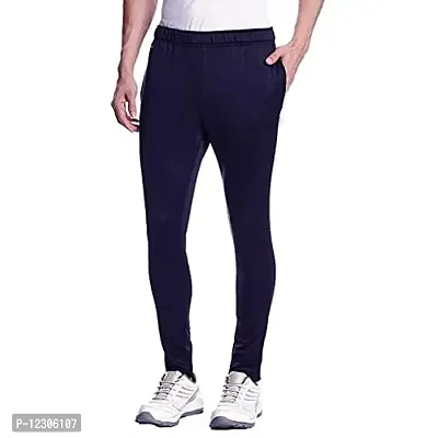 DISSMI?Men's Slim Fit Track Pants Blue with 2 Side Pockets