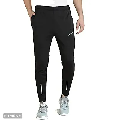 DISSMI? Men's Lightweight Gym Jogger Pants,Men's Workout Sweatpants with 2 Zip Pocket (M) Black