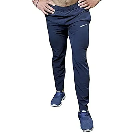 DISSMI Men's 100% Stretchable Lower for Gym-Workout | Yoga | Sports | Running Fabric with 2 Side Zipper Pockets (30)