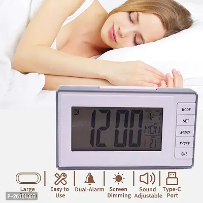 Voice Control Large LCD Display Multi-Function Alarm Clock-thumb0