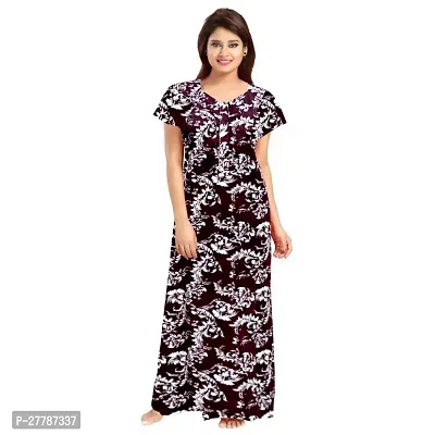 Stylish Multicoloured Cotton Printed Nighty For Women