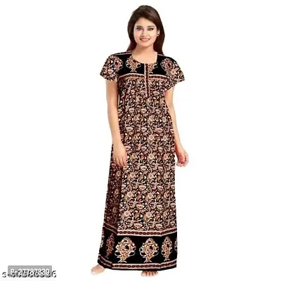 Stylish Multicoloured Cotton Printed Nighty For Women-thumb0