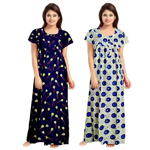 Pack Of 2 Cotton Printed Nighty