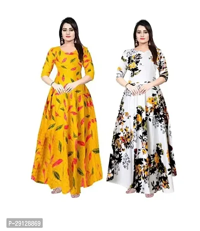 Stylist Rayon Printed Dresses For Women Pack Of 2