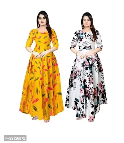 Stylist Rayon Printed Dresses For Women Pack Of 2