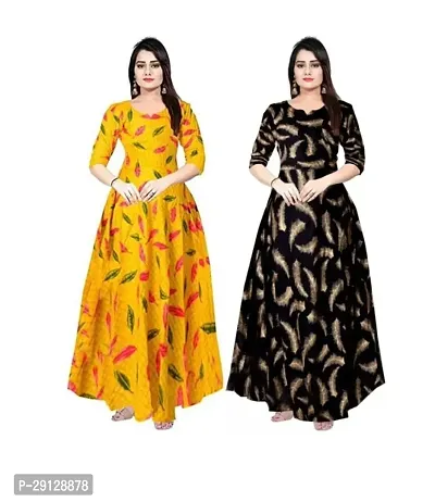 Stylist Rayon Printed Dresses For Women Pack Of 2