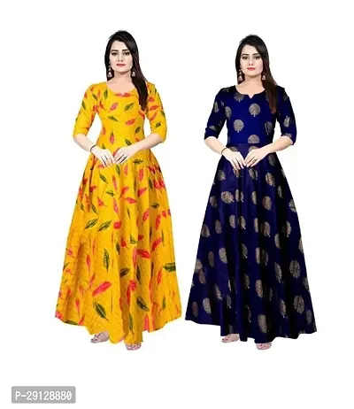 Stylist Rayon Printed Dresses For Women Pack Of 2