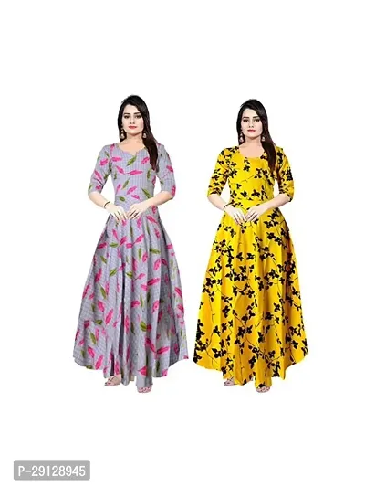 Stylist Rayon Printed Dresses For Women Pack Of 2