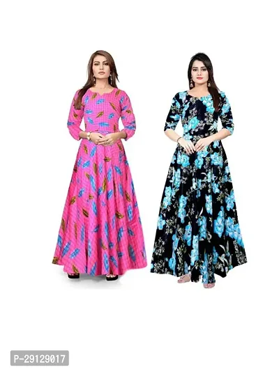 Stylist Rayon Printed Dresses For Women Pack Of 2