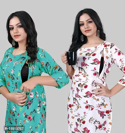 Classic Printed Maternity Kurtis for Women, Pack of 2