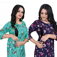 Classic Crepe Printed Maternity Kurtis for Women, Pack of 2-thumb1