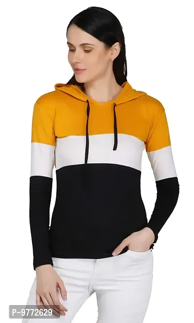 Nefies Women's Hooded T-Shirt (X-Large, Mustard)