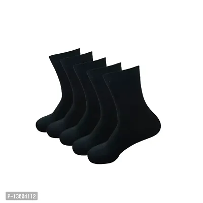 Women  Girls Ultra-Thin Transparent Nylon Ankle Length Summer Black Socks (Pack of 5)-thumb0