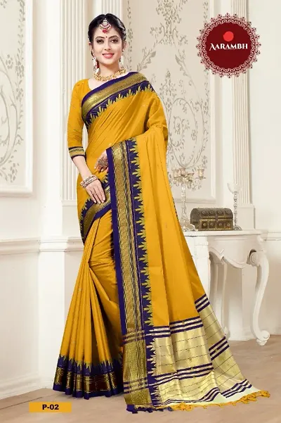 Art Silk Woven Design Paithani Saree with Blouse piece