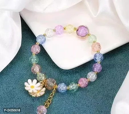 Elegant Multicoloured Alloy Agate Bracelets For Women
