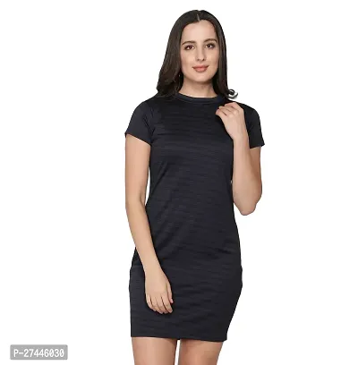 Stylish Black Polycotton Solid Dress For Women-thumb0