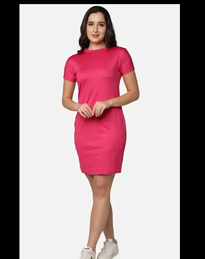 Stylish Polycotton Solid Dress For Women