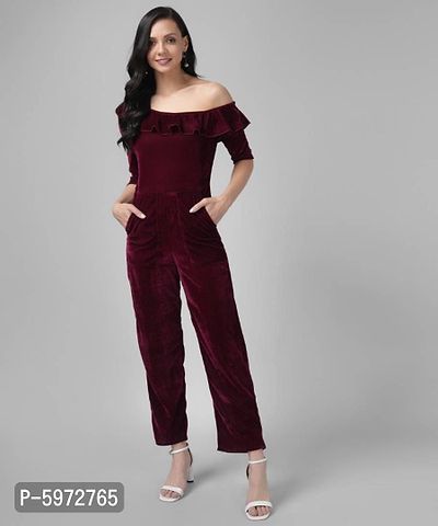 Trendy Velvet Jumpsuit for Women-thumb2