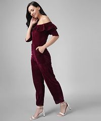 Trendy Velvet Jumpsuit for Women-thumb3