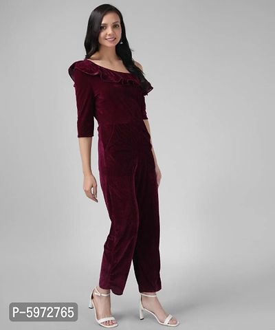 Trendy Velvet Jumpsuit for Women-thumb5
