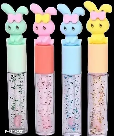 Long Lasting Rabbit Shaped Lip Gloss  Pack Of 4