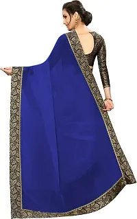 Khodiyar Enterprise Women's Pure Silk Saree With Unstitched Blouse Piece (Navy Blue) - PRIYASAREE_01-thumb3