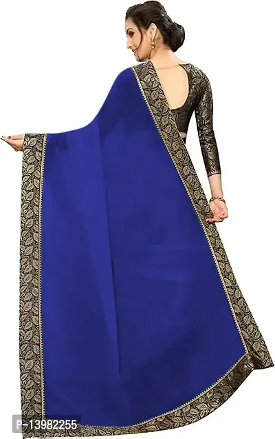 Khodiyar Enterprise Women's Pure Silk Saree With Unstitched Blouse Piece (Navy Blue) - PRIYASAREE_01-thumb4