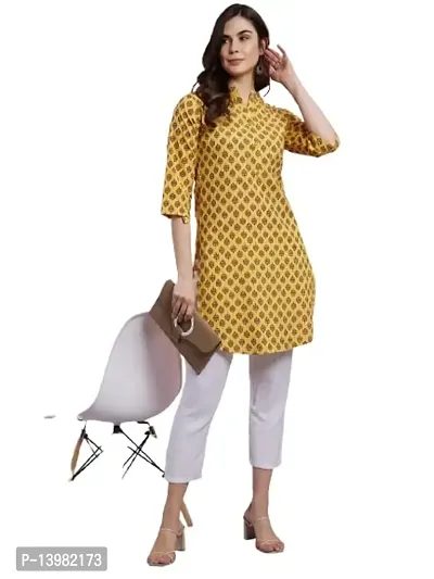 Khodiyar Enterprise Women's Cotton Casual Regular Straight Kurti - YK-APLCK_01-thumb4