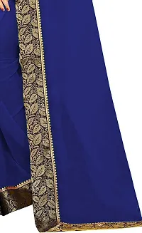 Khodiyar Enterprise Women's Pure Silk Saree With Unstitched Blouse Piece (Navy Blue) - PRIYASAREE_01-thumb1