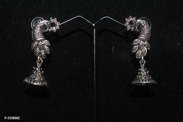 Trendy Oxidised Silver Earring for Women-thumb0