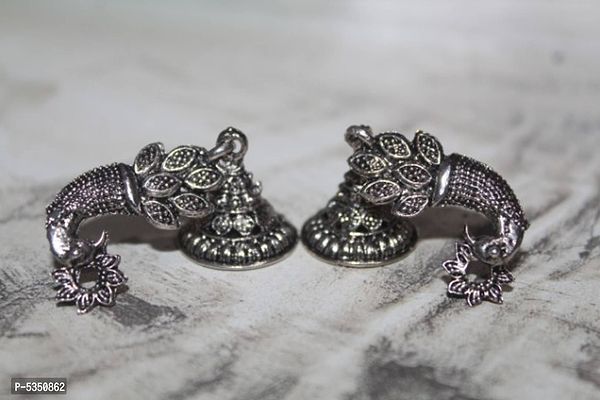 Trendy Oxidised Silver Earring for Women-thumb2