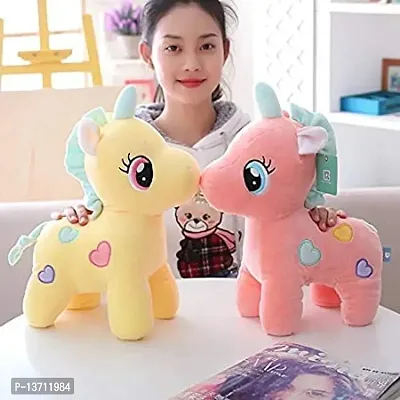 7 Stream-Teddy Cute Unicorn Toy Gift Birthday Soft [ Set Off 2 ] Stuffed Animal Girls/Boys Lovable Hug able | Yellow Pink 28 cm Child Friend Modal no 241-thumb0
