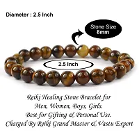 Tiger Eye Stone Bracelet With Lab Certificate AAA Quality for Healing and Positive Energy, Courage, Protector and Will Power Men and Women-thumb1