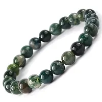 Moss Agate Natural Crystal Healing Stretchable Elastic 8mm Beads Bracelet-thumb4