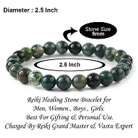 Moss Agate Natural Crystal Healing Stretchable Elastic 8mm Beads Bracelet-thumb1