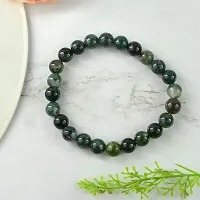 Moss Agate Natural Crystal Healing Stretchable Elastic 8mm Beads Bracelet-thumb2