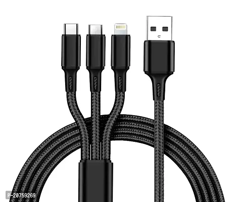 Power Sharing Cable 1 m Micro, Type C (3 in 1 multi charging cable)(Compatible with I PHONE, C TYPE PHONE, MICRO USB PHONE, White, One Cable)Be the first to Review this product