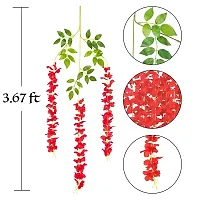 TFH Artificial Wisteria Hanging for Home Balcony Garden Decoration (Red)-thumb4