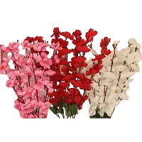 TFH Artificial Cherry Blossom Bunch for Home Balcony Garden Decoration Pack of-3 (Multi)-thumb1