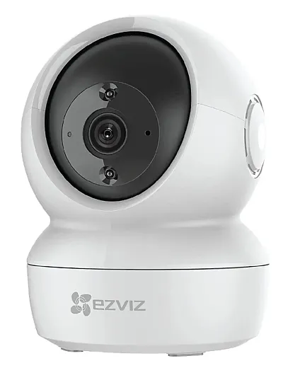 Made in India | WiFi Indoor Home Security/Baby Monitor Camera|2 Way Talk | 360&deg; Pan/Tilt | Night Vision | MicroSD Card Slot Upto 256GB |Works with Alexa  Google|C6N, White