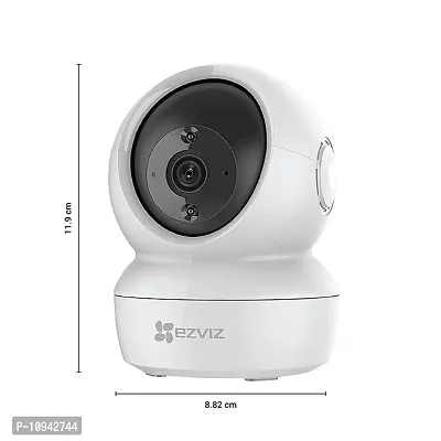 Made in India | WiFi Indoor Home Security/Baby Monitor Camera|2 Way Talk | 360&deg; Pan/Tilt | Night Vision | MicroSD Card Slot Upto 256GB |Works with Alexa  Google|C6N, White-thumb2