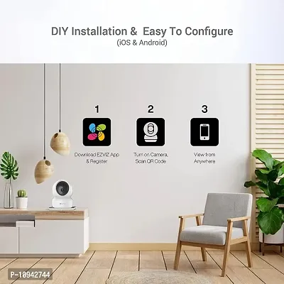 Made in India | WiFi Indoor Home Security/Baby Monitor Camera|2 Way Talk | 360&deg; Pan/Tilt | Night Vision | MicroSD Card Slot Upto 256GB |Works with Alexa  Google|C6N, White-thumb5