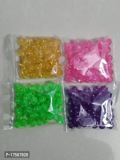 Samarth Macrame Crystal Beads,8mm, (Crystal Beads for Making Macrame Jhula, Macrame Toran, Macrame Jhumar) Mix Set of 4 Colour (50 x 4 Colour = 200 Qty) (Multi1)-thumb0