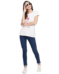 Women Graphic Solid Round Neck T-Shirt (Regular)-thumb2