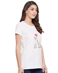 Women Graphic Solid Round Neck T-Shirt (Regular)-thumb4