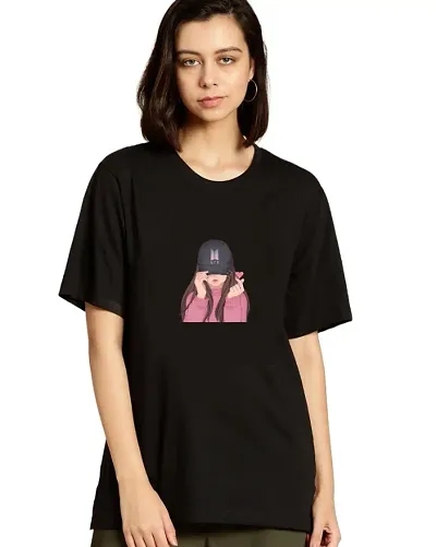 Womens Graphic Round Neck Oversized T-Shirt